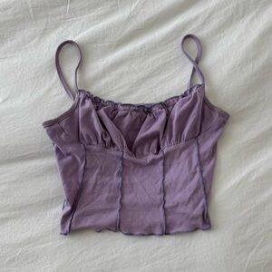 Lilac purple corset crop top